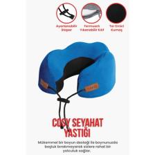 Cosy Ortopedik Seyahat Yastığı Visco Boyun Destekli Seyahat Yastığı - Mavi | Ergo Travel