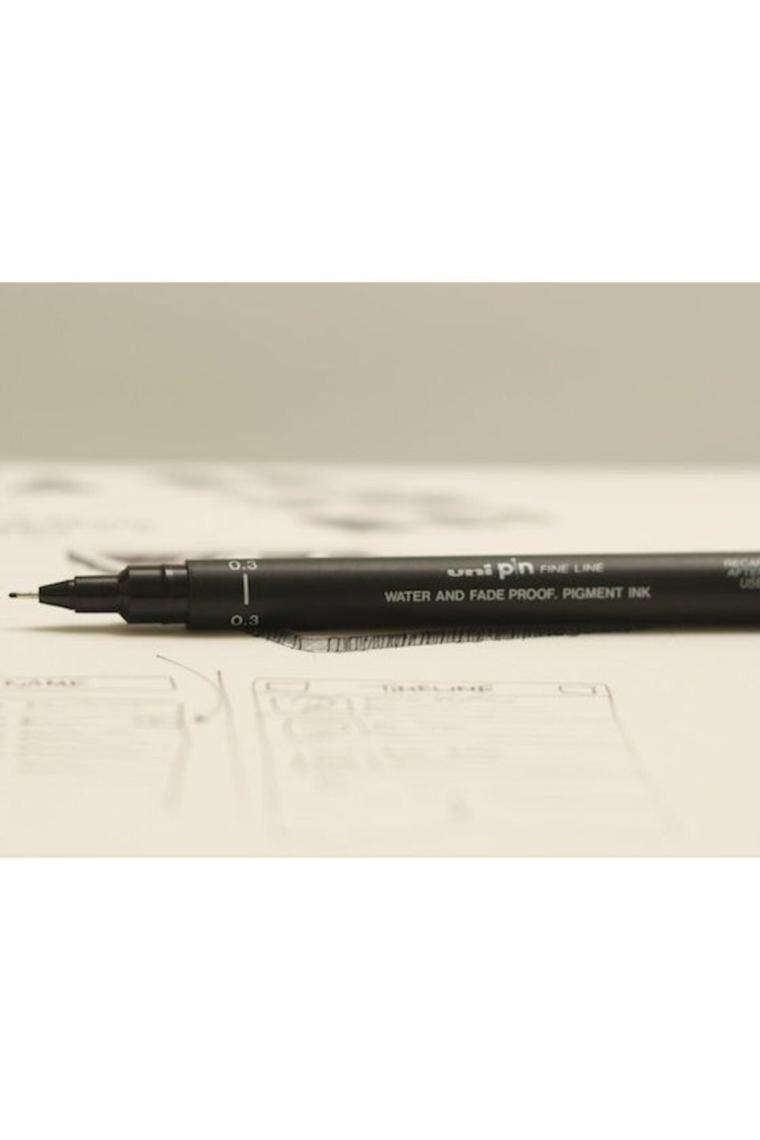 Uniball Pin Akrilik Uçlu Teknik Çizim Kalemi 0.7mm