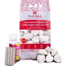 Pumice World Lav Taşı ve Pum Grill Izgara Temizleme Taşı Bir Arada Set