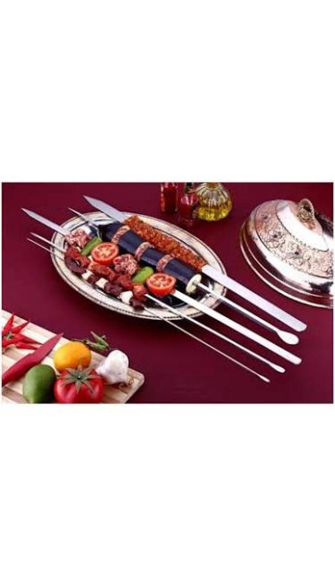 Gönen Çelik Şiş Paslanmaz Çelik Kebap Şişi 6 Adet (Patlıcan Kebap)