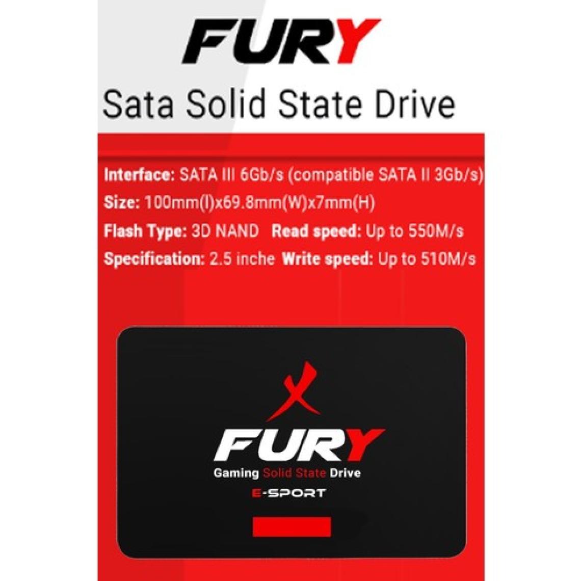 Fury E-Sport 1 Tb 550MB-500MB/S Sata3 2,5 Gaming SSD