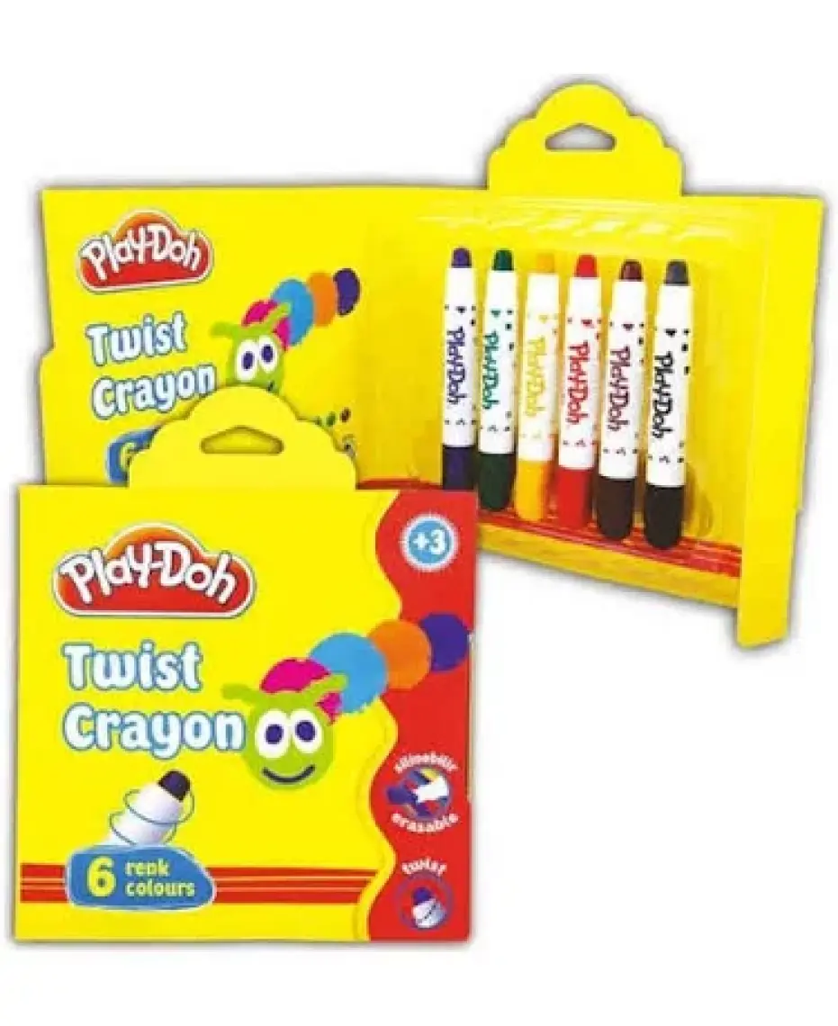 Play-Doh 6 Renk Twist Crayon Karton Kutu 10Mm
