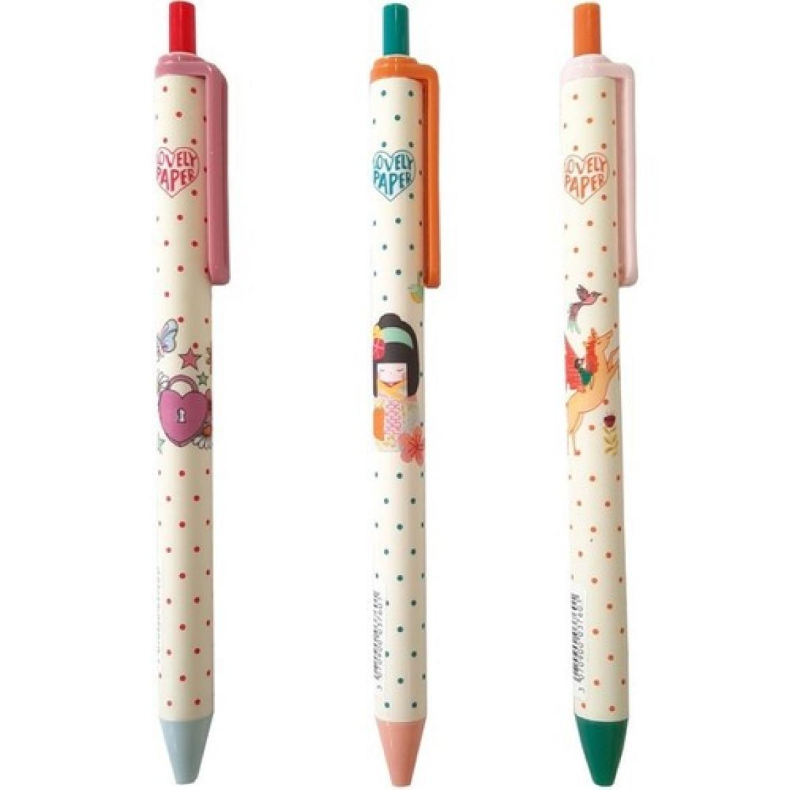 Lovely Paper Desenli Mavi Tükenmez Kalem