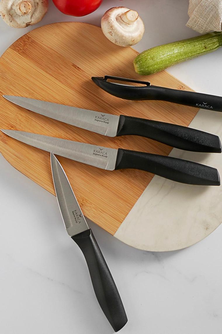 Peel Siyah 4 Parça Bıçak Seti