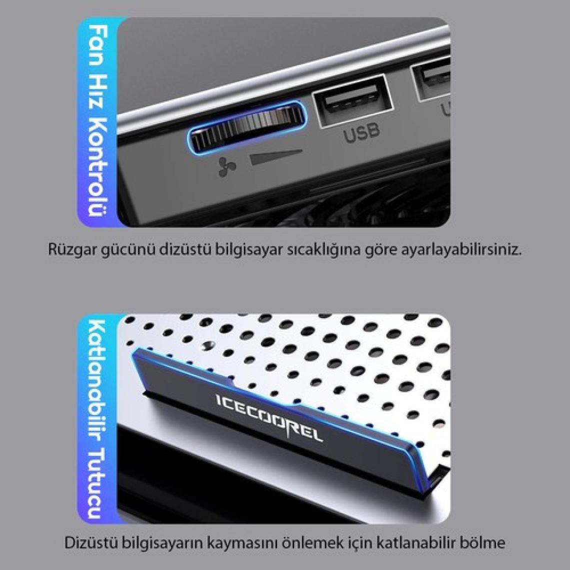 Triline Icecoorel Alimünyum Hız Ayarlı Notebook Soğutucu Ergonomik Stand