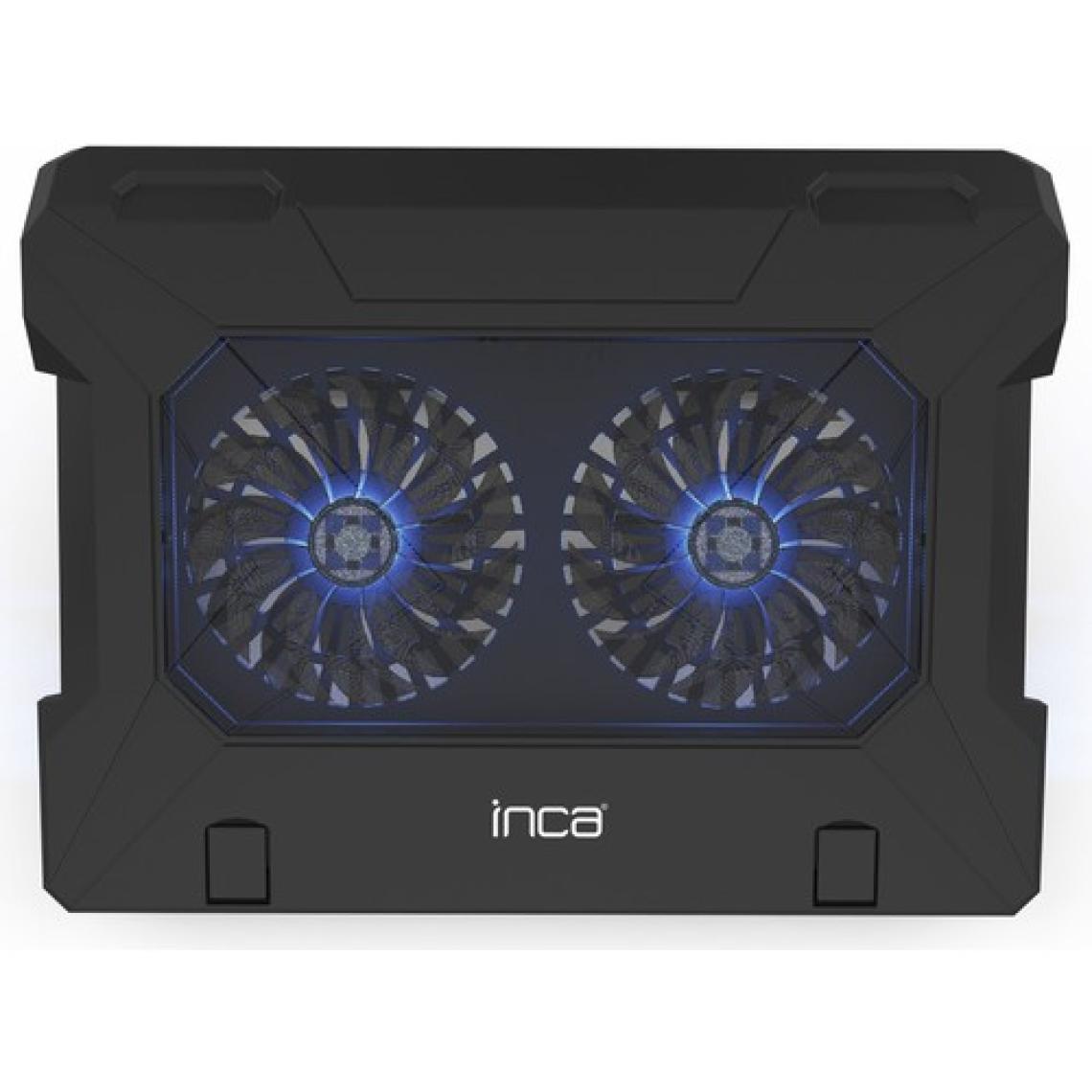 Inca INC-321 RX Ergonomik Çift Fan+ Stand+ With Rubber Sessiz Siyah  Notebook Soğutucu