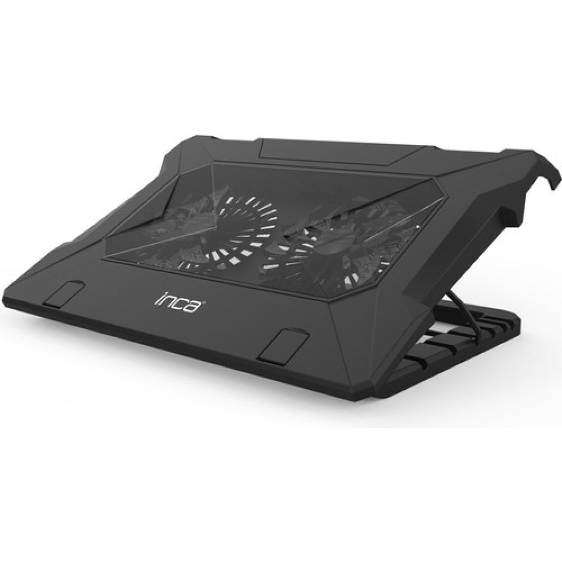 Inca INC-321 RX Ergonomik Çift Fan+ Stand+ With Rubber Sessiz Siyah  Notebook Soğutucu