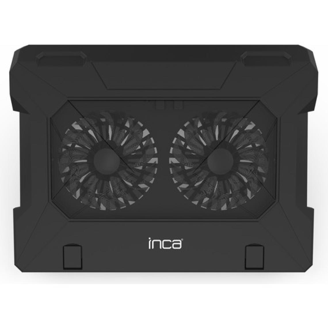 Inca INC-321 RX Ergonomik Çift Fan+ Stand+ With Rubber Sessiz Siyah  Notebook Soğutucu