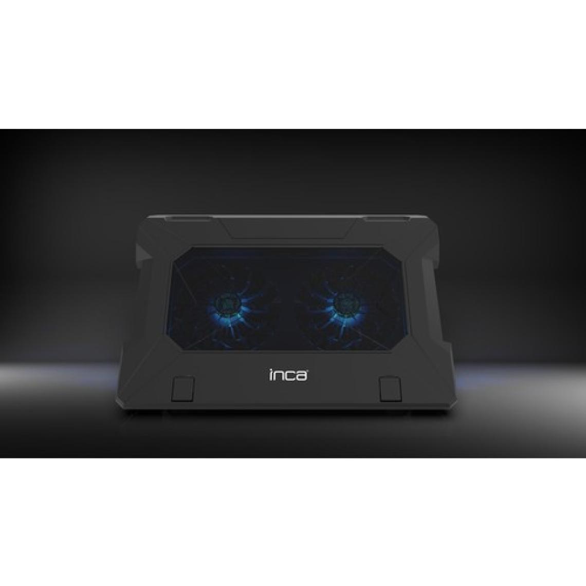 Inca INC-321 RX Ergonomik Çift Fan+ Stand+ With Rubber Sessiz Siyah  Notebook Soğutucu