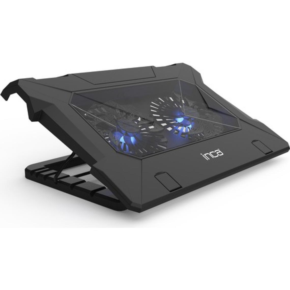 Inca INC-321 RX Ergonomik Çift Fan+ Stand+ With Rubber Sessiz Siyah  Notebook Soğutucu