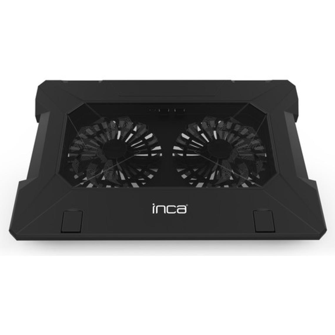 Inca INC-321 RX Ergonomik Çift Fan+ Stand+ With Rubber Sessiz Siyah  Notebook Soğutucu