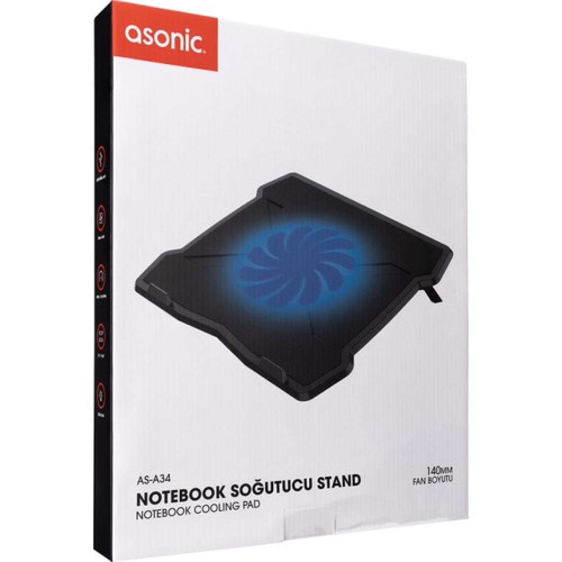 Asonic AS-A34 140 mm Fanlı Notebook Soğutucu