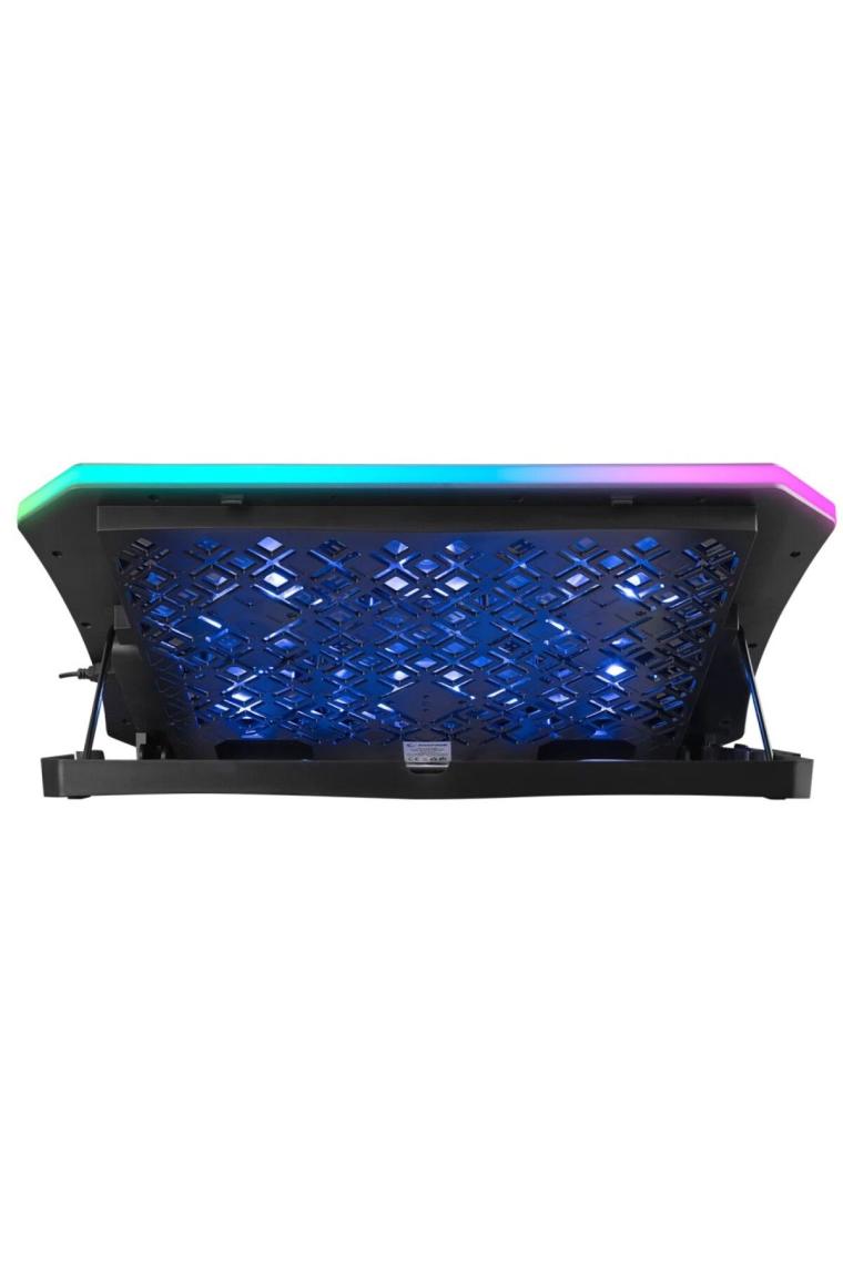 Ad-rc34 Metafor Siyah Rgb 6 Fanlı Telefon Tutuculu Rgb Işıklı 10-19inç Notebook Soğutucu Stand