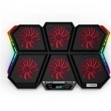 Rampage AD-RX44 X-GALE 6 Fanlı 12 RGB Işık Modlu 7 Kademe Standlı LCD Göstergeli Notebook Soğutucu