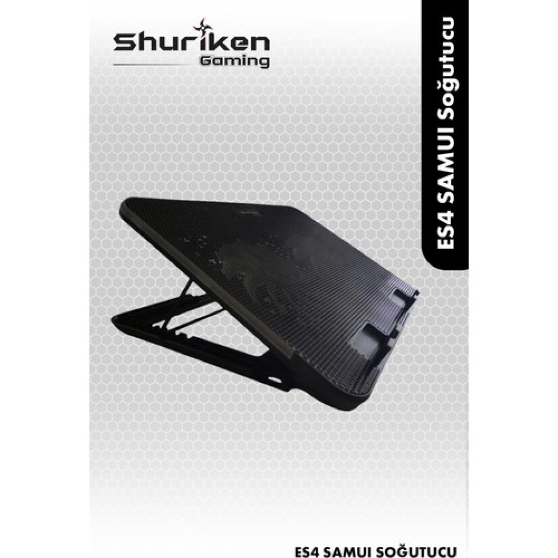 Shuriken Es4-Samuı Laptop Soğutucu Stant 5 Kademeli -  2 Fan - Rgb - 2 Port USB  (15>17")