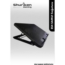 Shuriken Es4-Samuı Laptop Soğutucu Stant 5 Kademeli -  2 Fan - Rgb - 2 Port USB  (15>17")
