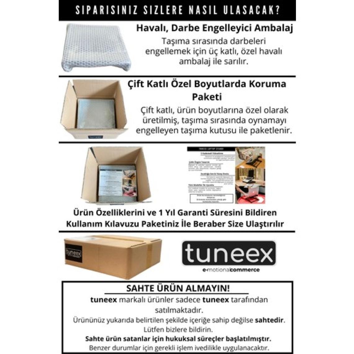 TUNEEX 2'Lİ OFİS SETİ - 5 KADEMELİ METAL NOTEBOOK LAPTOP YÜKSELTİCİ ALTLIK & TELEFON TABLET TUTUCU STAND