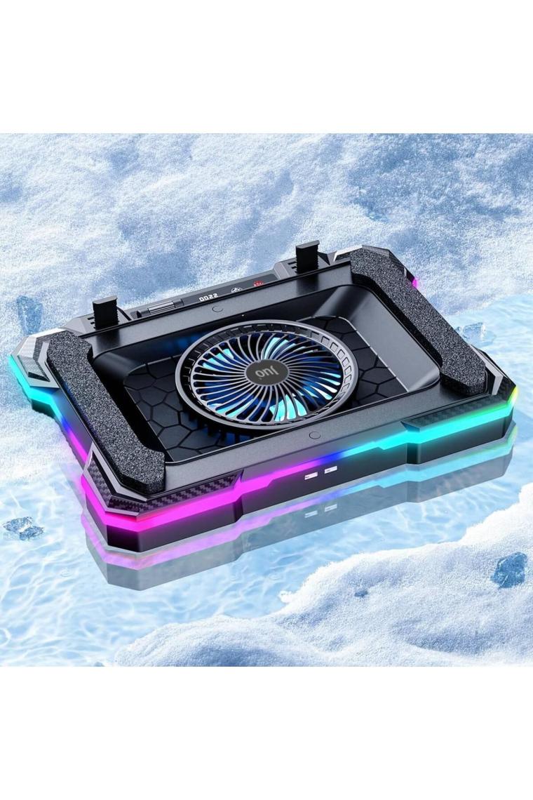 Juo Yeti 2200RPM Rgb Işıklı LED Display Gaming Laptop Notebook soğutucu stand