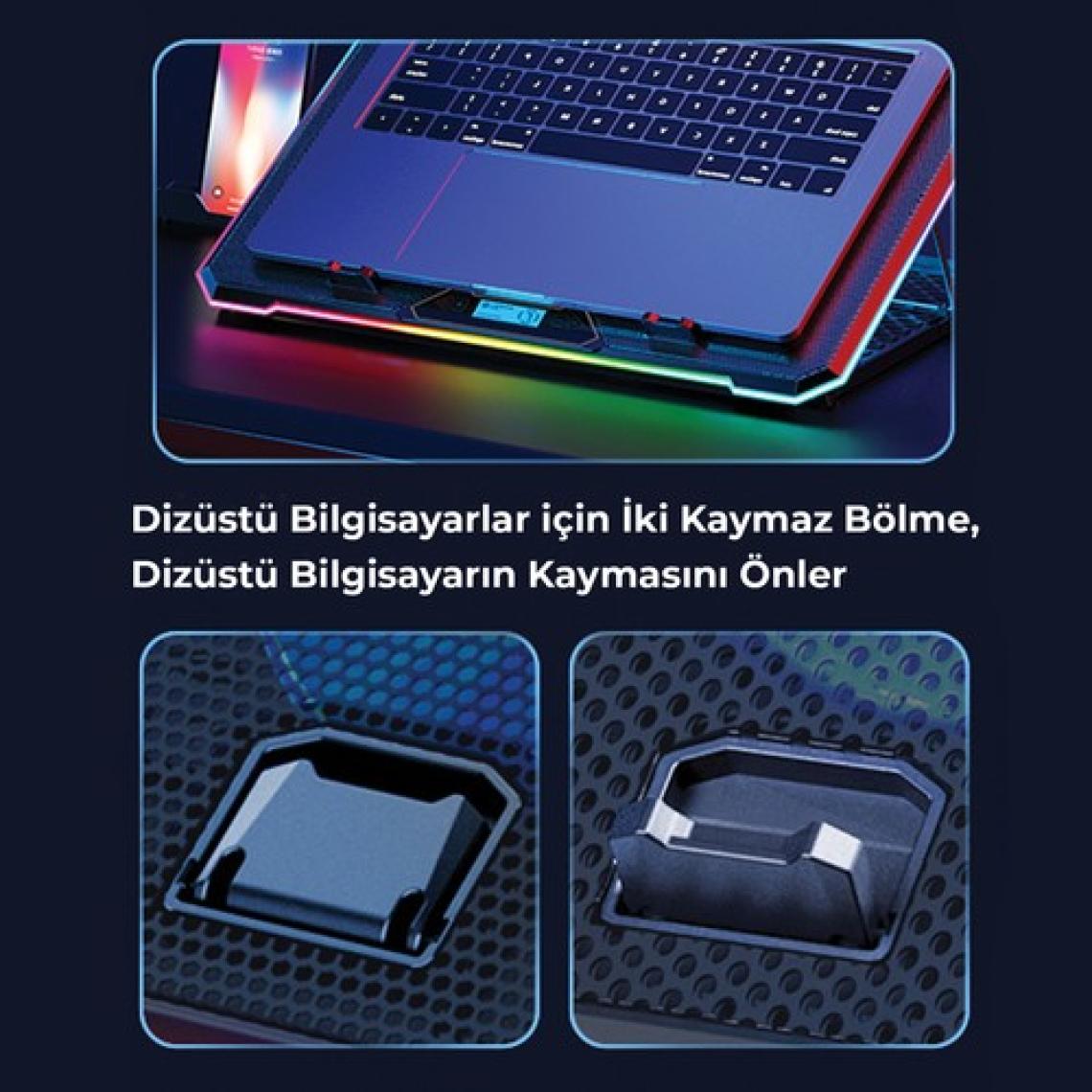 Bix BX-CP02G RGB Aydınlatmalı Gaming Notebook Soğutucu & Telefon Standı