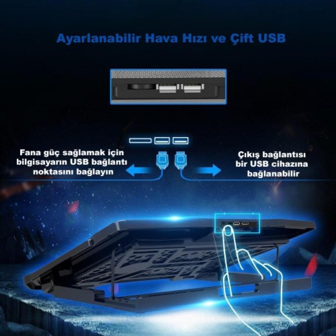 Dailytech 15.6 Inç 6 Fanlı Dizüstü Sessiz Laptop Soğutucu Standı