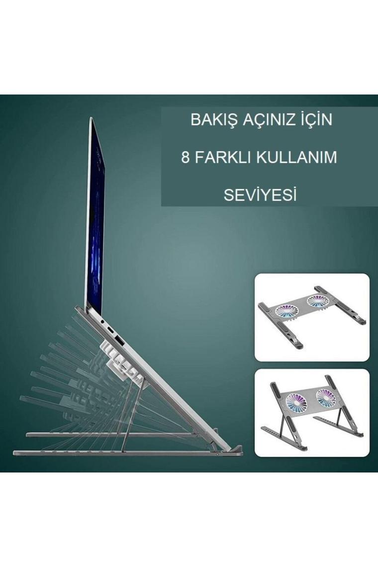 Upway Katlanabilir Alüminyum Turbo Fanlı Macbook Laptop Soğutucu Stand 10-17 Inç
