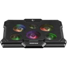 Rampage AD-RC10 X-Gust Siyah 6 Fanlı Rainbow Işıklandırmalı Notebook Soğutucu Stand