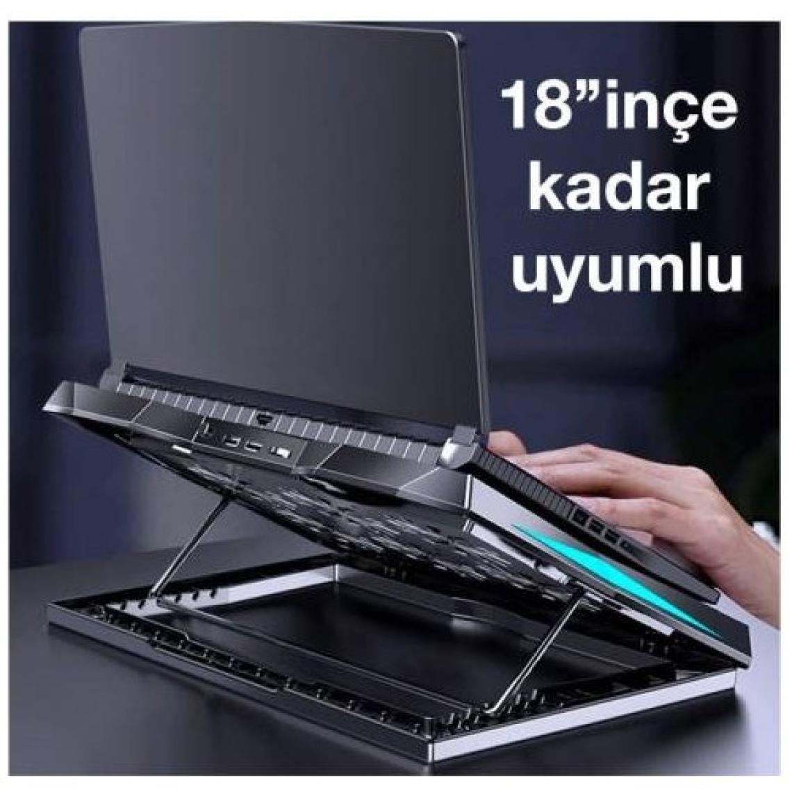Polham Ultra Sessiz 6 Fanlı Laptop Soğutucu Stand, Led Işıklı Gaming Laptop Soğutucu 6 Kademeli