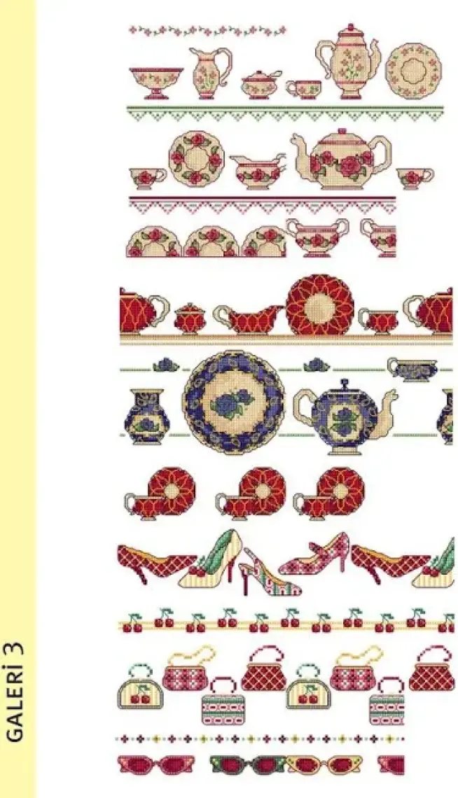 Tuva Yayıncılık Kanaviçe Motif Serisi 3 Bordürler Nakış Derg - Maria Diaz