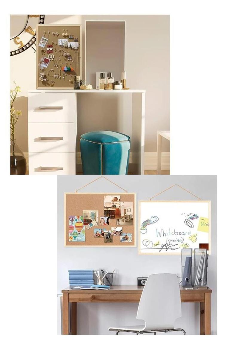 Mantar Pano Ahşap Çerçeve 60x90 cm 1 Adet Harita Çivisi Hediyeli Duvara Monte Mantar Çerçeve Evde Ok