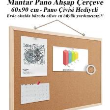 Mantar Pano Ahşap Çerçeve 60x90 cm 1 Adet Harita Çivisi Hediyeli Duvara Monte Mantar Çerçeve Evde Ok