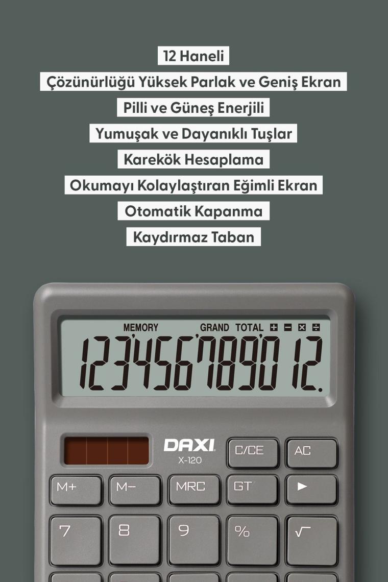 Daxi X-120 Pembe 12 Haneli Hesap Makinesi