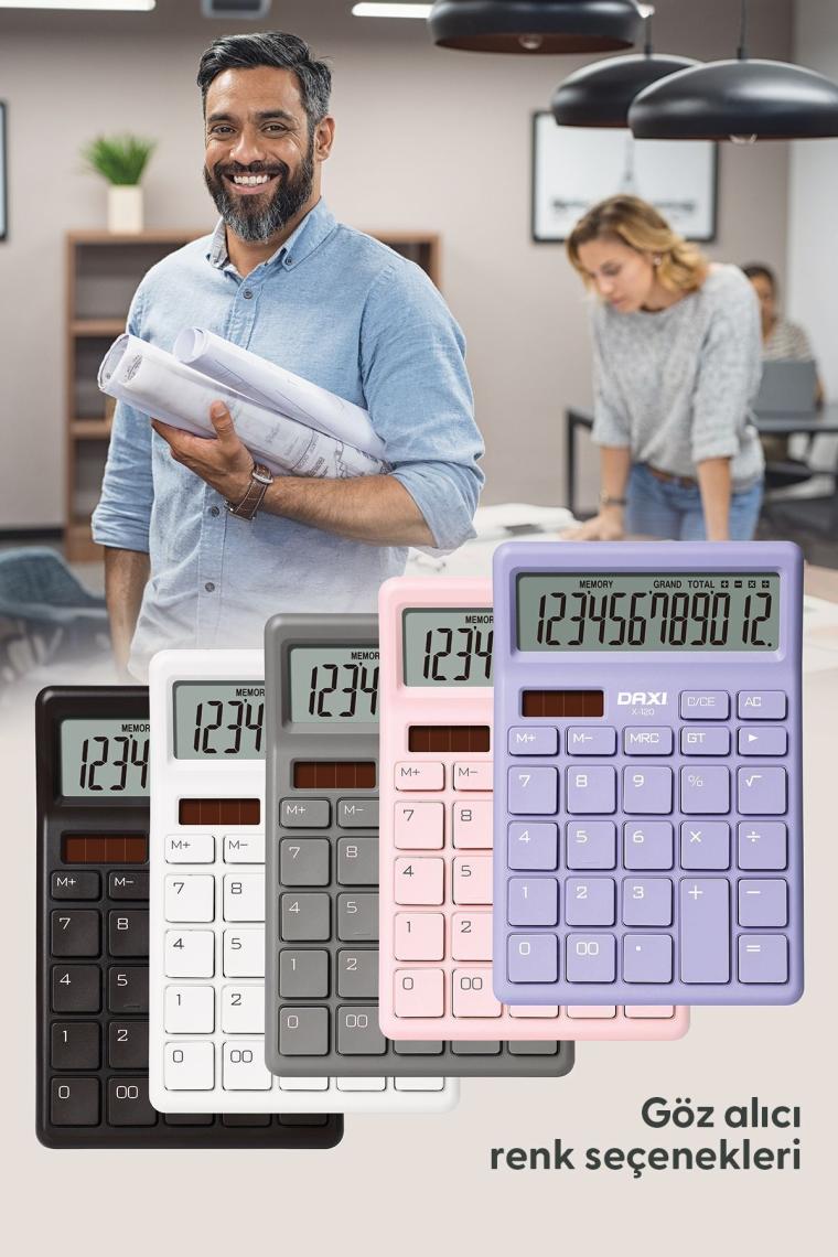 Daxi X-120 Pembe 12 Haneli Hesap Makinesi