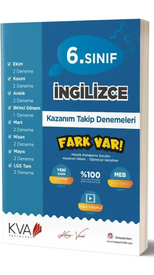 Koray Varol Akademi  6.Sınıf Ingilizce Kazanım Takip Denemeleri