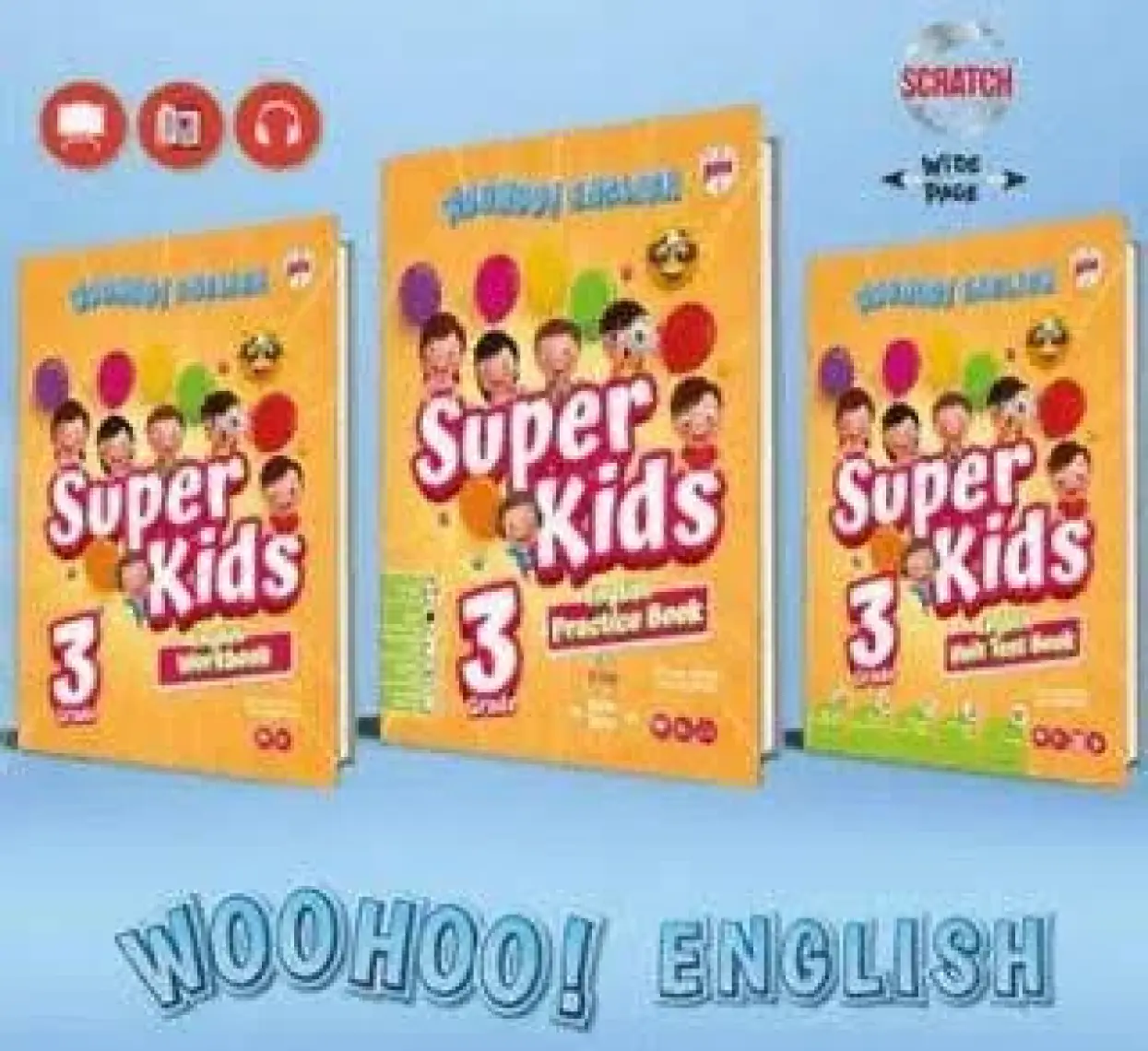 Kırmızı Beyaz Yayınlar 3.Sınıf  Woohoo English Gold Edition Practice+Work+Unit Test Book