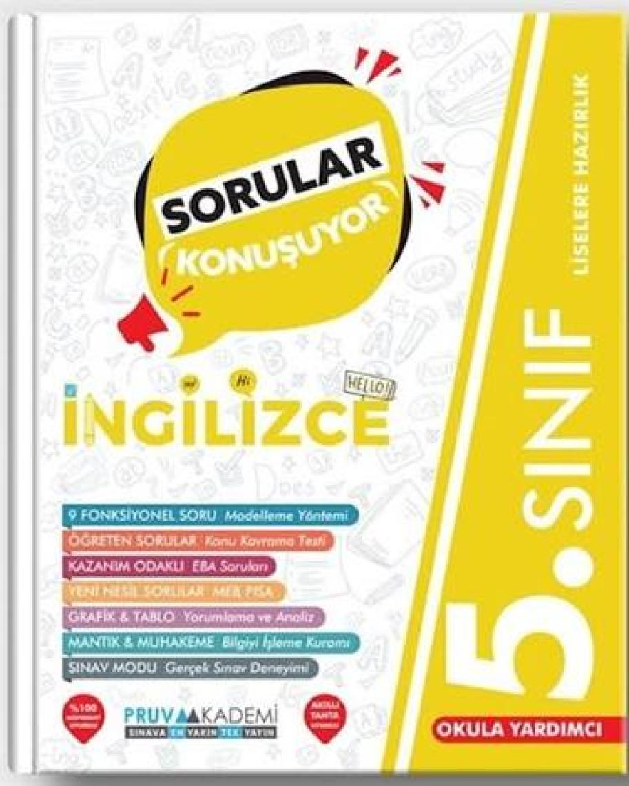 Pruva Akademi 5. Sınıf Sorular Konuşuyor Ingilizce Soru Bankası