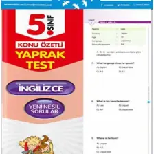 Evrensel İletişim Yayınları  5.Sınıf  İngilizce Konu Özetli Yaprak Test