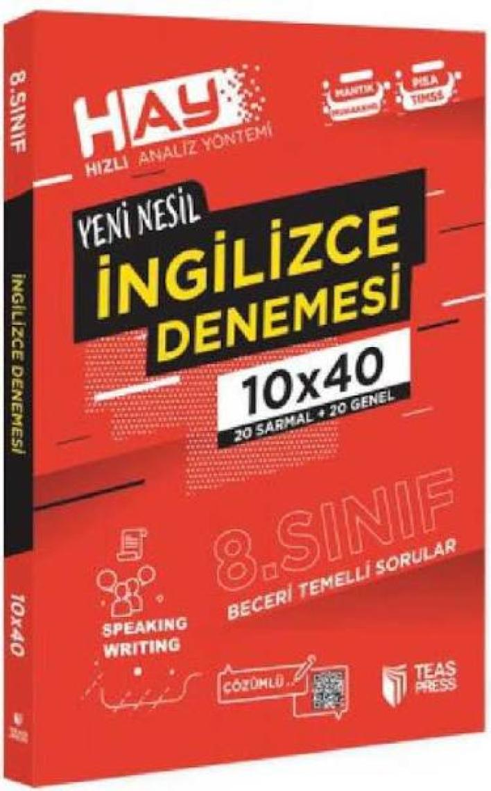 Teas Press 8. Sınıf İngilizce Denemesi 40 Adet
