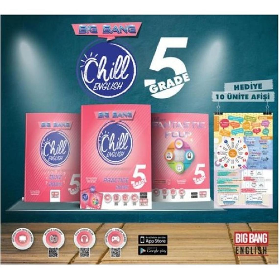 Kırmızı Beyaz Yayınlar Big Bang 5.Sınıf  Chill English Practice Book Fantastic Four Quiz Book Ünite Afişleri