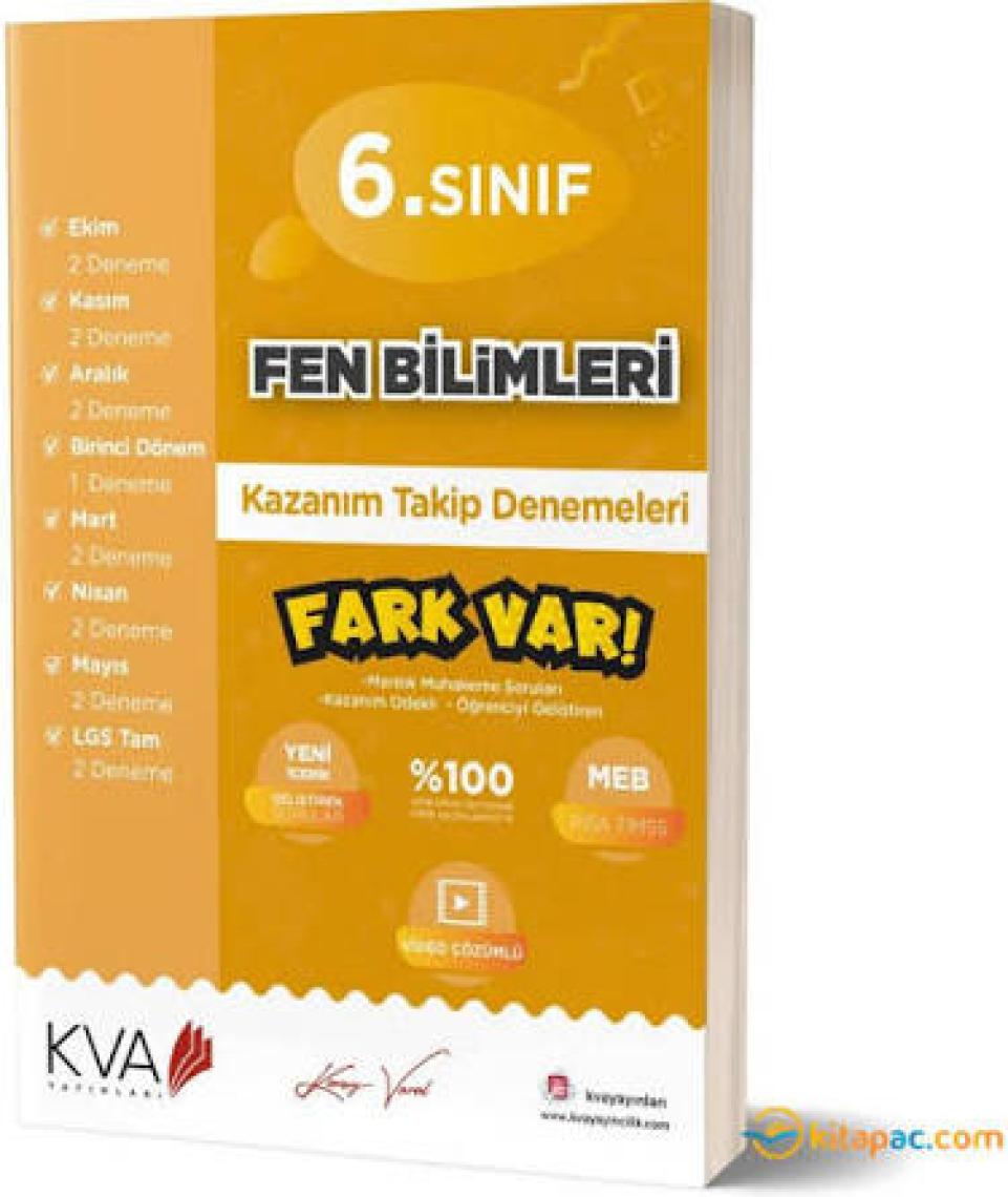 Koray Varol Akademi  6.Sınıf Fen Bilimleri Kazanım Takip Denemeleri