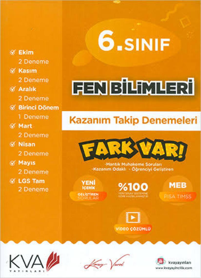 Koray Varol Akademi  6.Sınıf Fen Bilimleri Kazanım Takip Denemeleri
