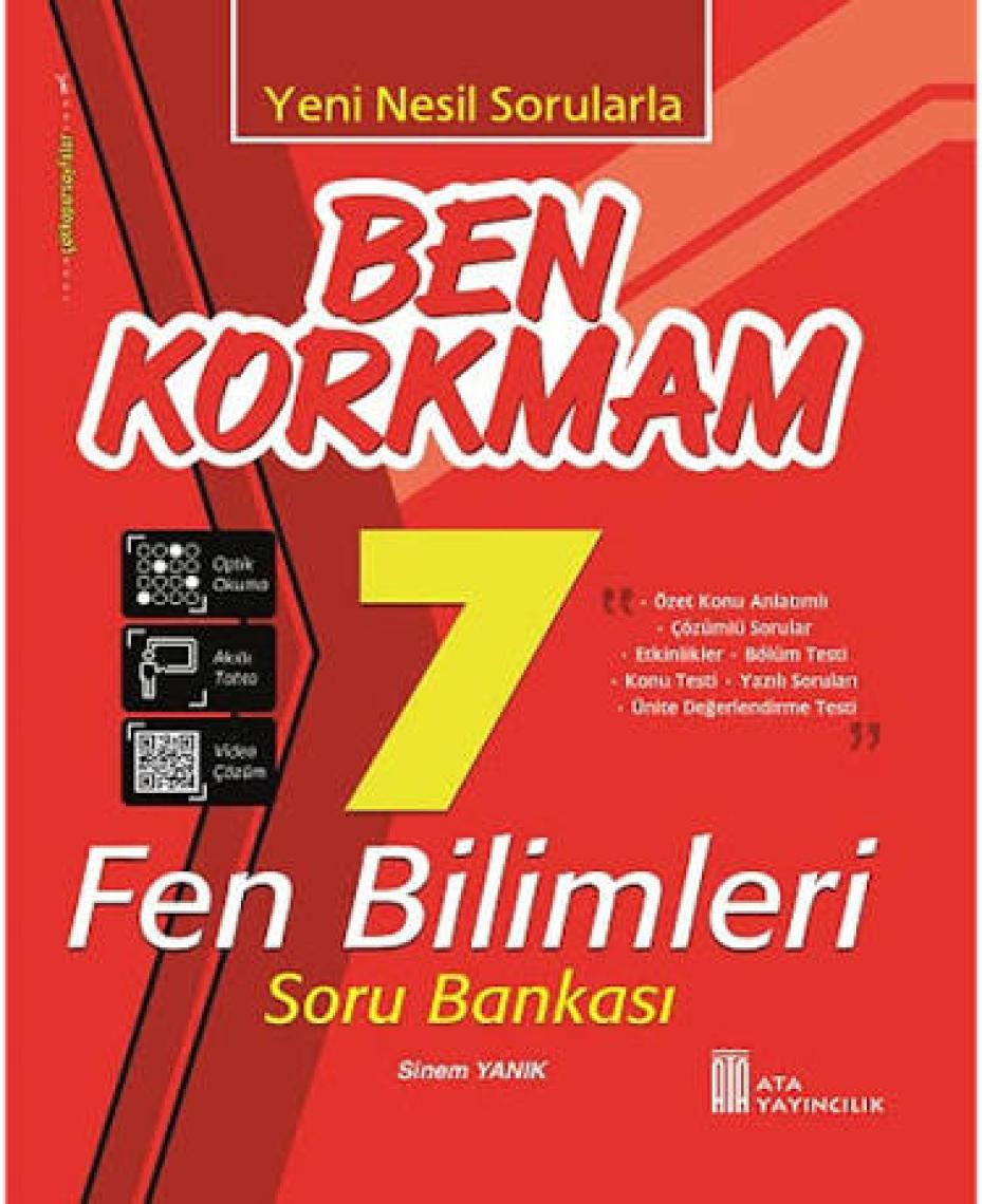 Ata Yayıncılık 7.Sınıf Ben Korkmam Fen Bilimleri Soru Bankası