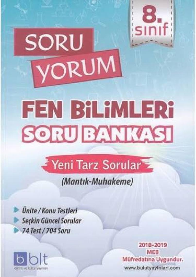 Bulut Eğitim ve Kültür Yayınları Eğitim 8. Sınıf Soru Yorum Fen Bilimleri Soru Bankası