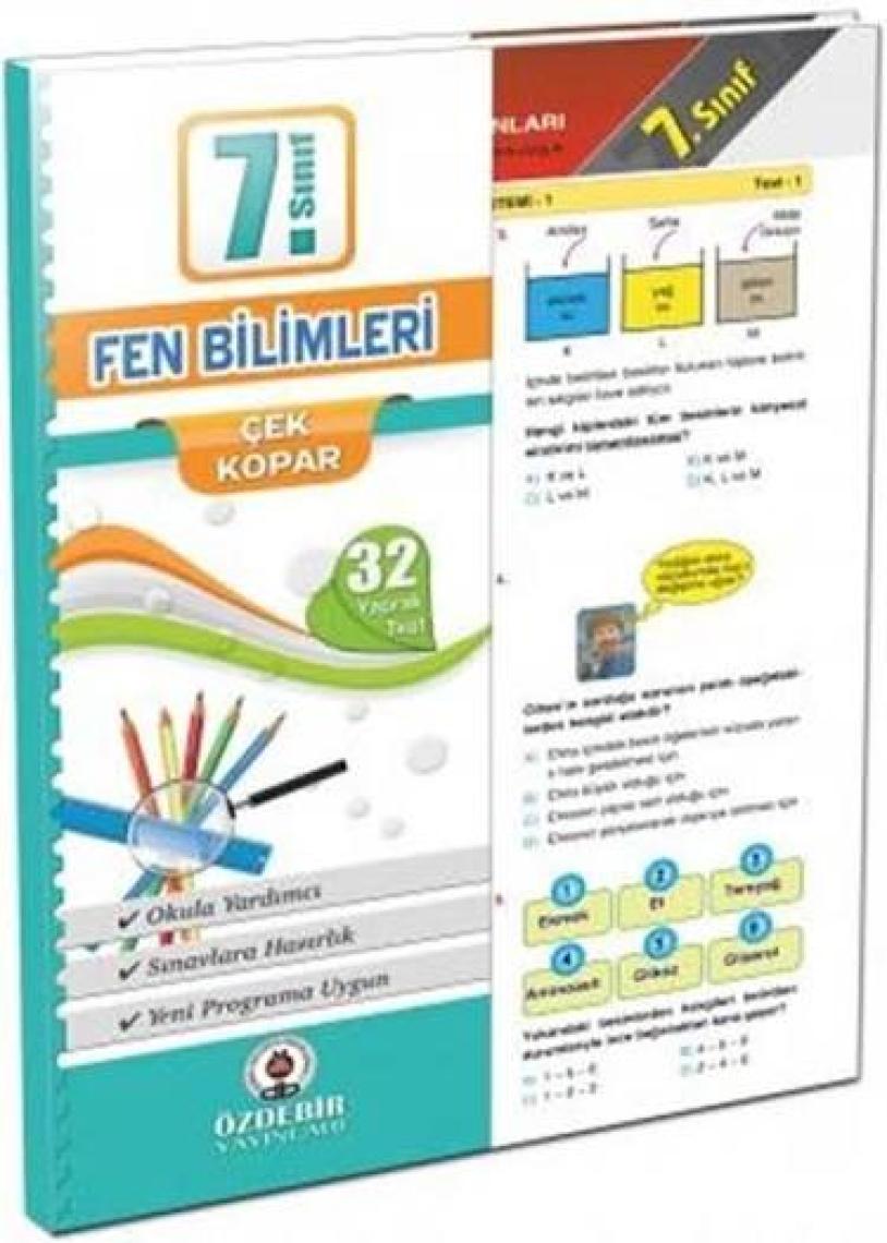 Özdebir Yayınları 7.Sınıf Fen Ve Teknoloji Çek Kopar Yaprak Test