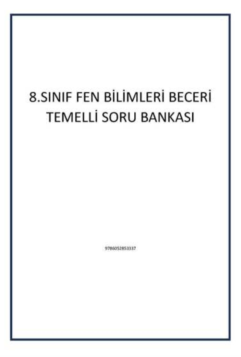 Tudem Yayınları 8. Sınıf Fen Bilimleri Beceri Temelli Soru Bankası