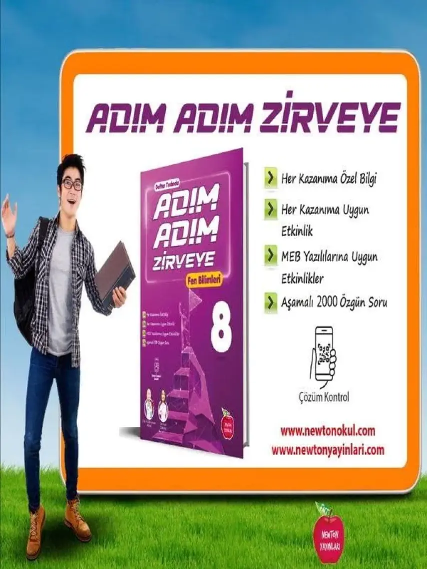 Newton Yayınları 8. Sınıf Fen Bilimleri Adım Adım Etkinlikli Konu Anlatımlı Soru Bankası