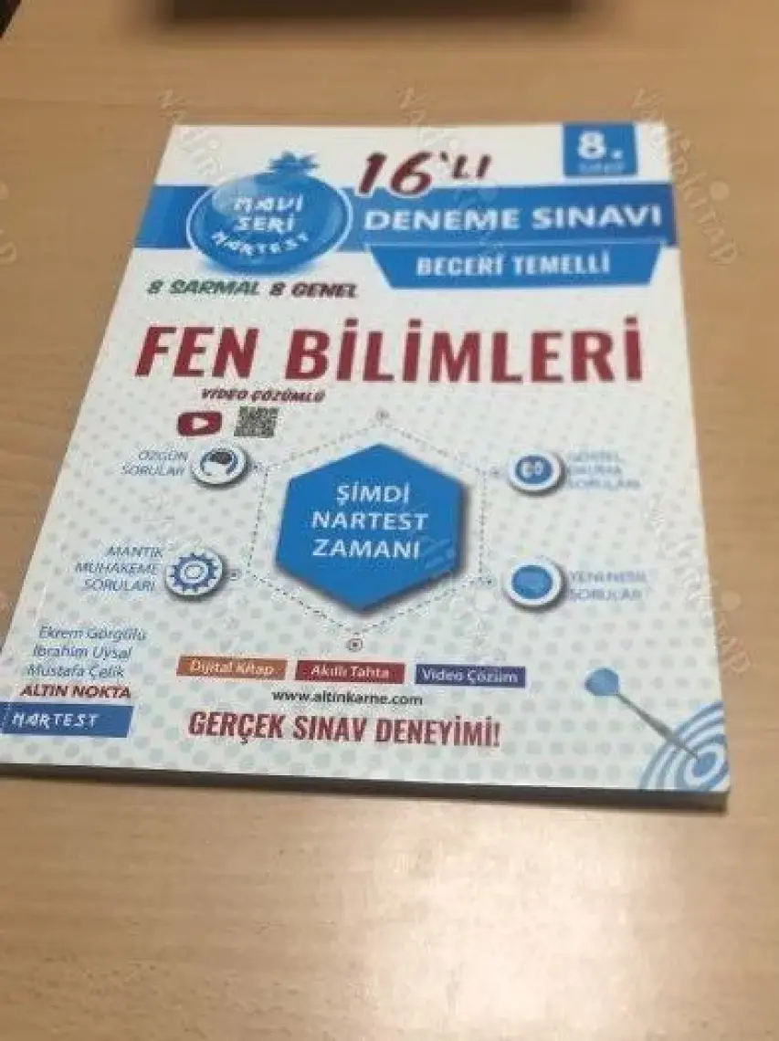 Nartest Yayınevi 8. Sınıf Nar Tanesi Fen Bilimleri 16 Deneme Sınavı - 2020
