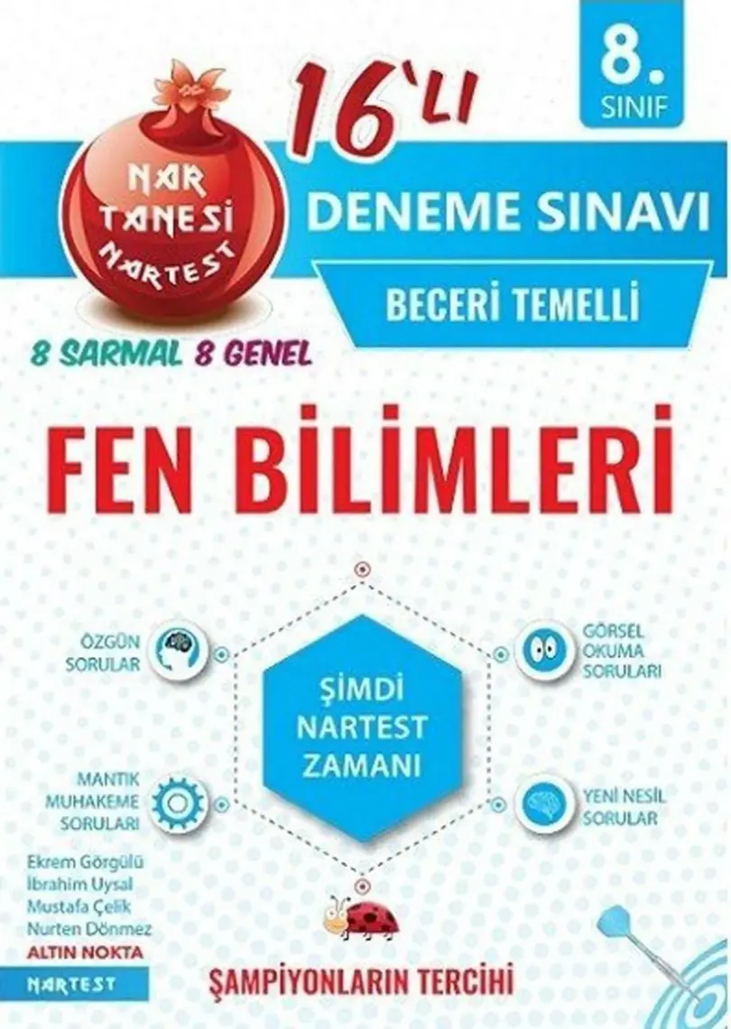 Nartest Yayınevi 8. Sınıf Nar Tanesi Fen Bilimleri 16 Deneme Sınavı - 2020