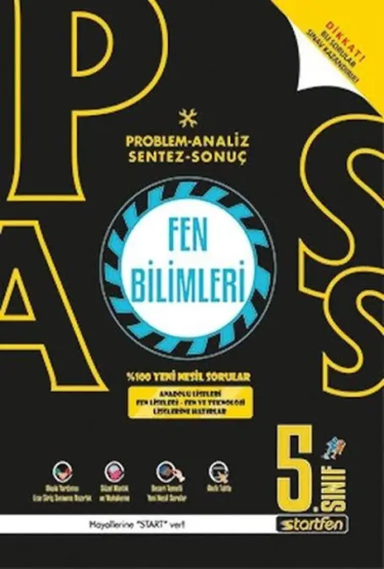 Startfen Yayınları Pass 5. Sınıf Fen Bilimleri Yeni Nesil Soru Bankası