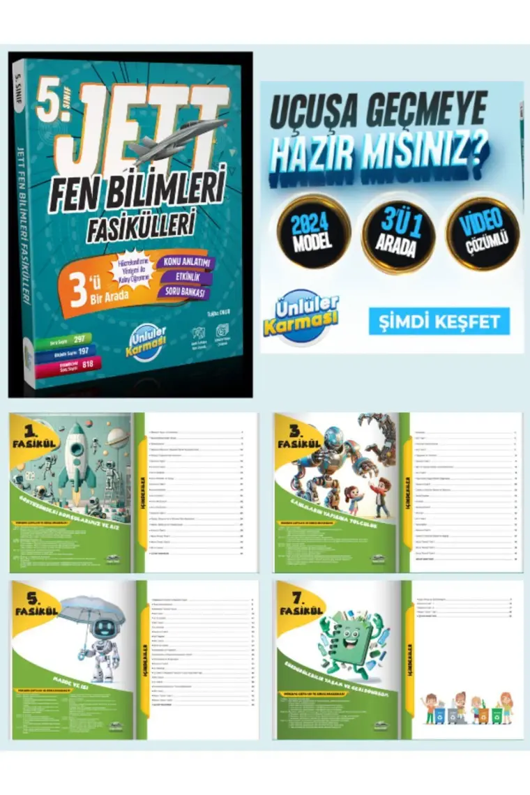 Ünlüler Karması 5. Sınıf Jett Fen Bilimleri Fasikülleri Soru Bankası