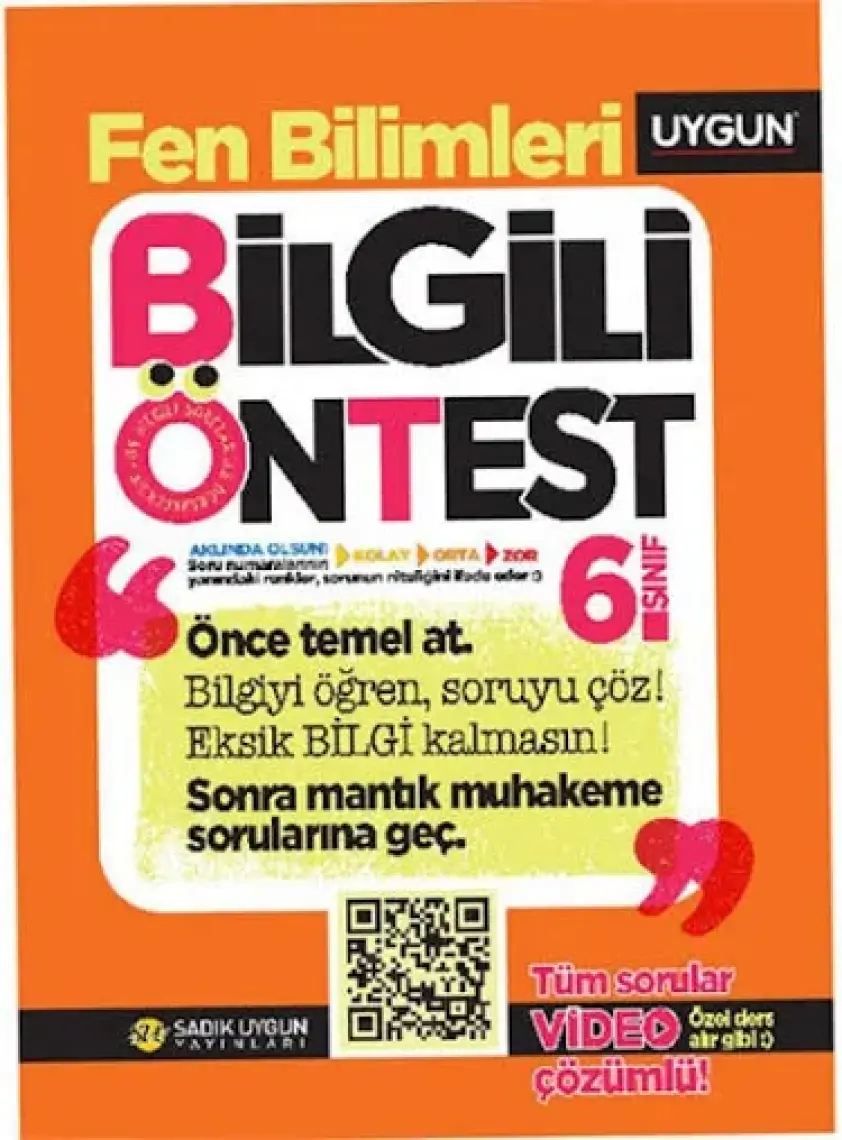 Sadık Uygun Yayınları – Bilgili Ön Test – Fen Bilimleri 6. Sınıf